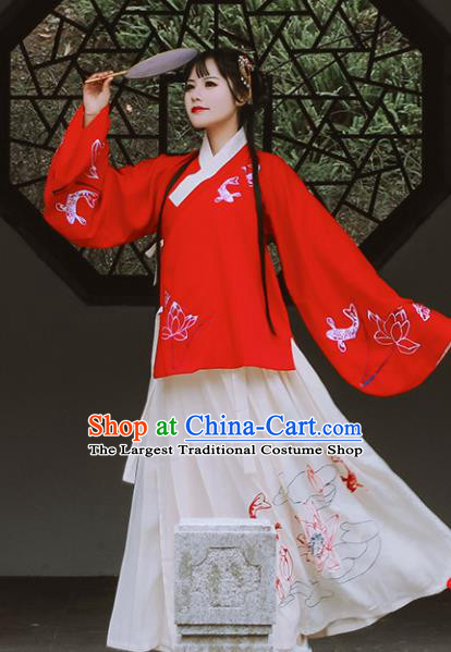 Traditional Chinese Ming Dynasty Aristocratic Lady Costumes Ancient Cosplay Princess Hanfu Dress for Women