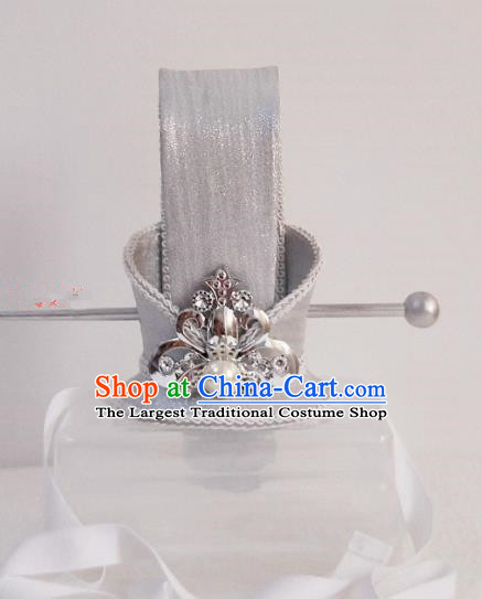 Chinese Ancient Nobility Childe Hair Accessories Han Dynasty Bridegroom White Headwear for Men