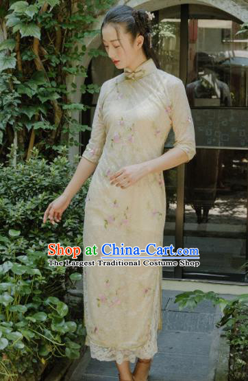 Chinese Traditional Costumes National Qipao Dress Classical Silk Cheongsam for Women