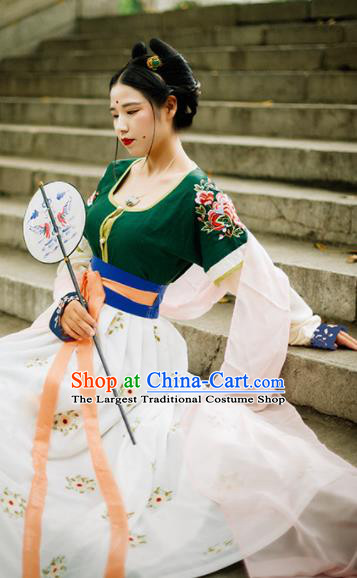 Chinese Traditional Tang Dynasty Court Princess Historical Costumes Ancient Peri Hanfu Dress for Women