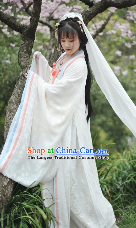 Chinese Traditional Tang Dynasty Palace Princess Historical Costumes Ancient Peri Court Maid Hanfu Dress for Women