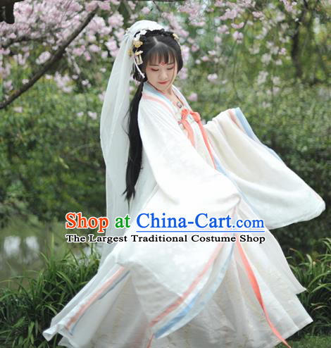 Chinese Traditional Tang Dynasty Palace Princess Historical Costumes Ancient Peri Court Maid Hanfu Dress for Women