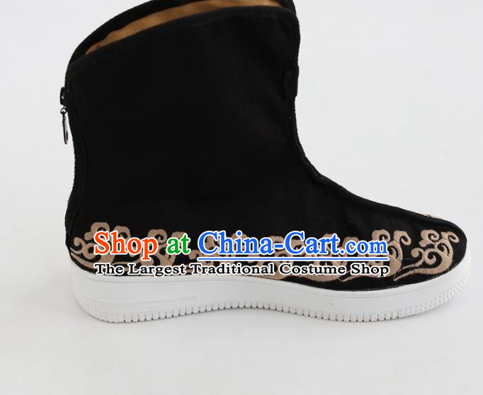 Chinese Traditional Martial Arts Shoes Kung Fu Black Cloth Boots for Men