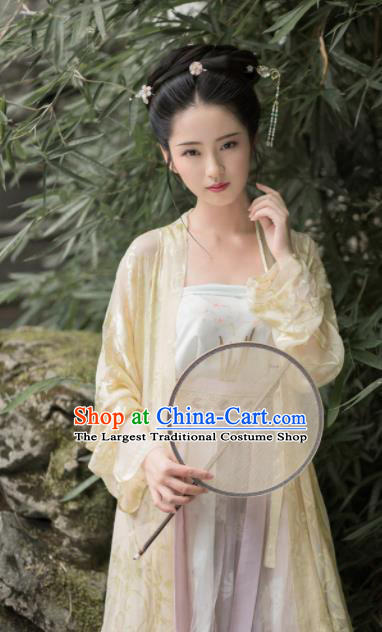 Chinese Traditional Song Dynasty Nobility Lady Historical Costumes Ancient Peri Silk Hanfu Dress for Women