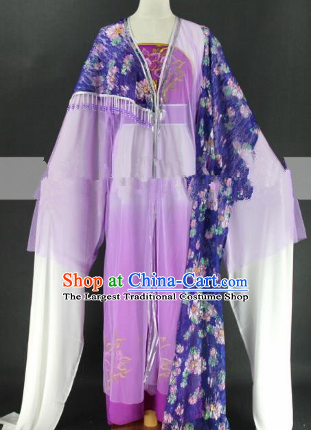Chinese Traditional Peking Opera Diva Cui Yingying Purple Dress Ancient Rich Lady Costume for Women
