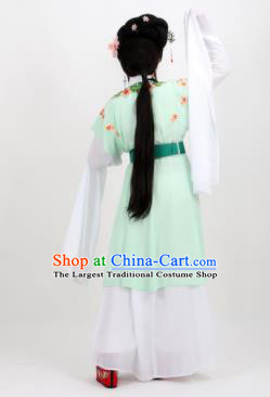 Chinese Traditional Peking Opera Diva Kou Zhu Green Dress Ancient Court Maid Costume for Women