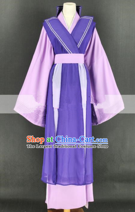 Chinese Traditional Peking Opera Diva Purple Dress Ancient Countess Costume for Women