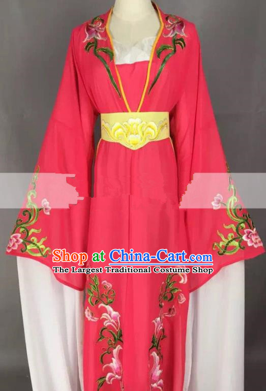 Chinese Traditional Peking Opera Actress Hua Tan Rosy Dress Ancient Rich Lady Costume for Women