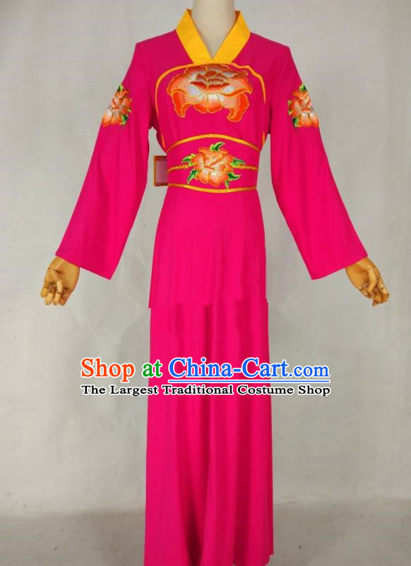 Chinese Traditional Peking Opera Young Lady Rosy Dress Ancient Servant Girl Costume for Women