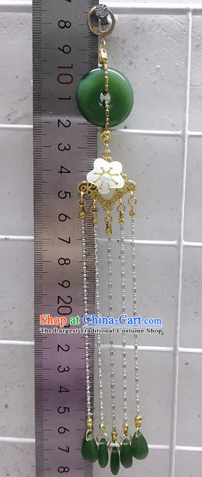 Chinese Traditional Hanfu Green Brooch Accessories Ancient Princess Tassel Breastpin Pendant for Women