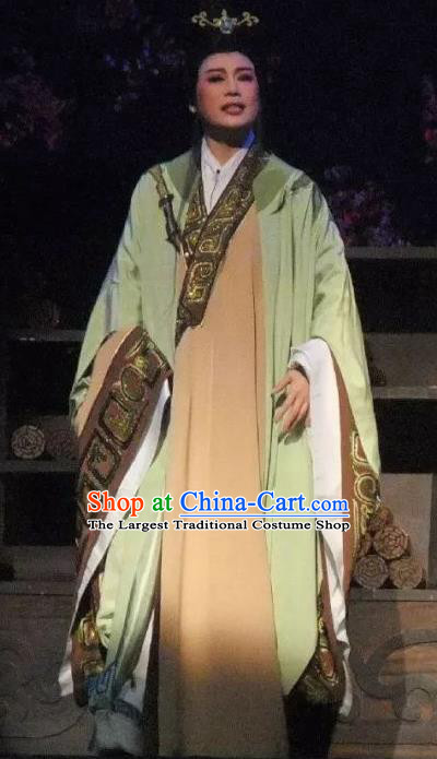 Chinese Ancient Warring States Period Minister Han Fei Green Hanfu Clothing Philosopher Han Feizi Hanfu Costumes Complete Set