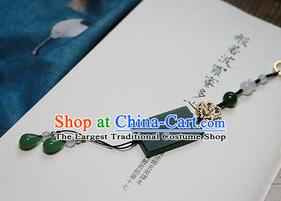 Chinese Ancient Ming Dynasty Imperial Consort Jade Brooch Pendant Traditional Hanfu Court Accessories for Women