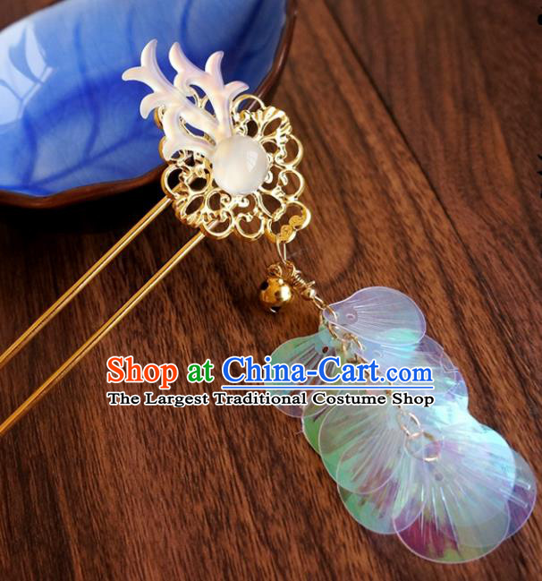 Chinese Ancient Song Dynasty Princess Antler Tassel Hairpins Traditional Hanfu Court Hair Accessories for Women