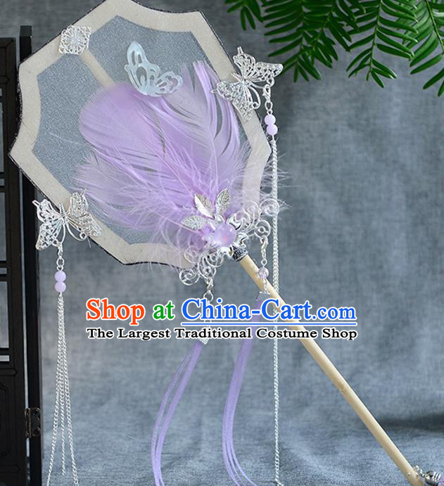 Chinese Traditional Hanfu Court Fans Ancient Ming Dynasty Princess Wedding Palace Fan for Women