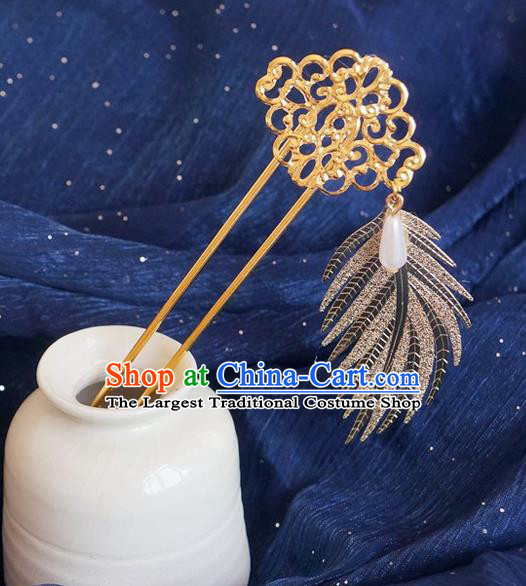 Chinese Ancient Tang Dynasty Princess Golden Hairpins Traditional Hanfu Court Hair Accessories for Women