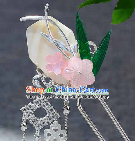 Chinese Ancient Tang Dynasty Palace Princess Shell Tassel Hairpins Traditional Hanfu Court Hair Accessories for Women