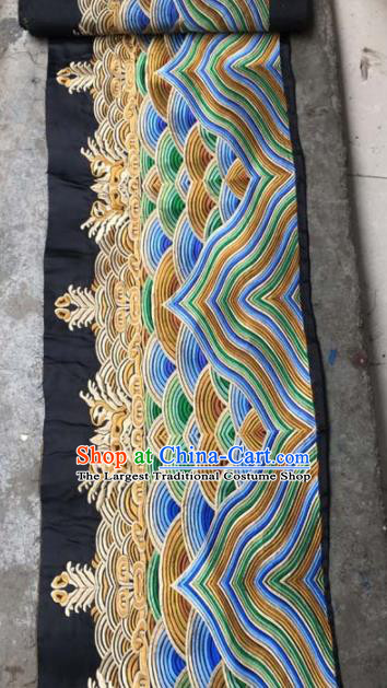 Chinese Traditional Embroidery Cloth Accessories National Embroidered Waves Dress Patch
