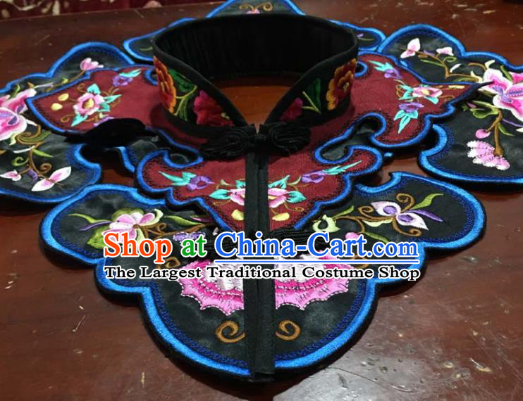 Chinese Traditional Embroidery Butterfly Black Shoulder Accessories National Embroidered Cloud Patch