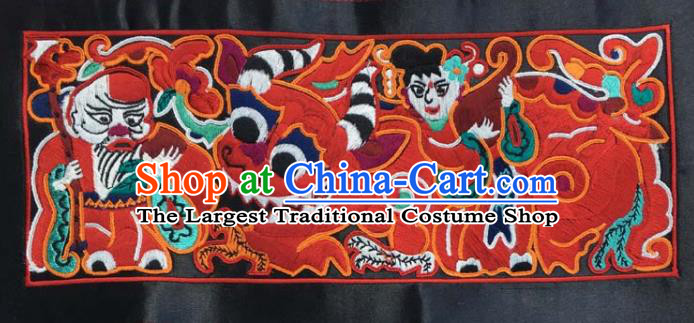 Chinese Traditional National Embroidered Red Applique Dress Patch Embroidery Cloth Accessories