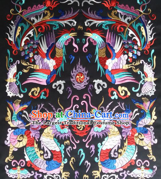Chinese Traditional National Embroidered Dragon Phoenix Applique Dress Patch Embroidery Cloth Accessories
