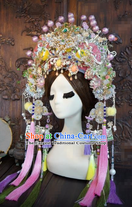 Traditional Chinese Wedding Hair Accessories Phoenix Coronet Ancient Bride Hairpins Complete Set for Women