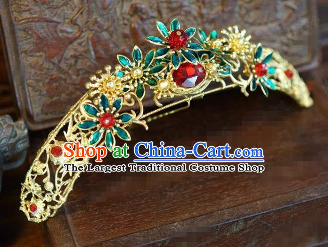 Traditional Chinese Ancient Bride Hair Crown Hanfu Court Queen Hairpins Handmade Hair Accessories for Women