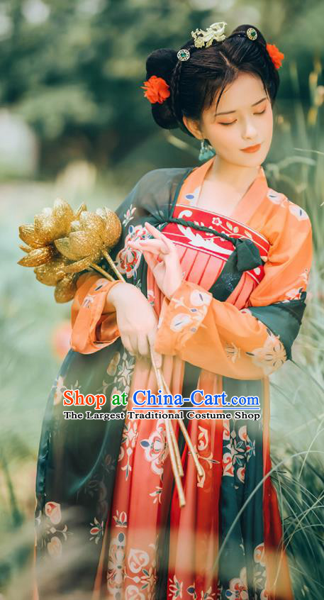 Traditional Chinese Tang Dynasty Court Maid Replica Costumes Ancient Palace Lady Hanfu Dress for Women