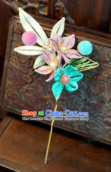 Traditional Chinese Ancient Bride Maple Leaf Hair Clip Hanfu Court Queen Hairpins Handmade Hair Accessories for Women