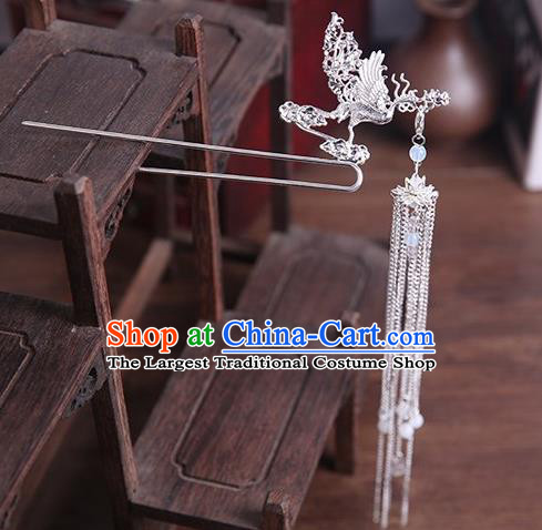 Traditional Chinese Hanfu Phoenix Tassel Hair Clip Ancient Court Queen Hairpins Handmade Hair Accessories for Women