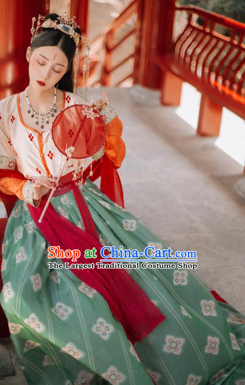 Traditional Chinese Tang Dynasty Palace Lady Replica Costumes Ancient Apsaras Flying Dance Hanfu Dress for Women