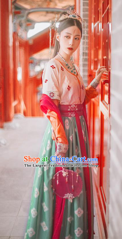 Traditional Chinese Tang Dynasty Palace Lady Replica Costumes Ancient Apsaras Flying Dance Hanfu Dress for Women