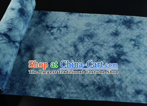 Traditional Chinese Classical Pattern Blue Silk Fabric Ancient Hanfu Dress Silk Cloth