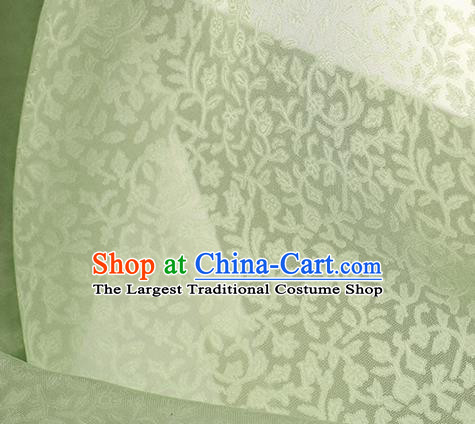 Traditional Chinese Classical Twine Pattern Light Green Silk Fabric Ancient Hanfu Dress Silk Cloth