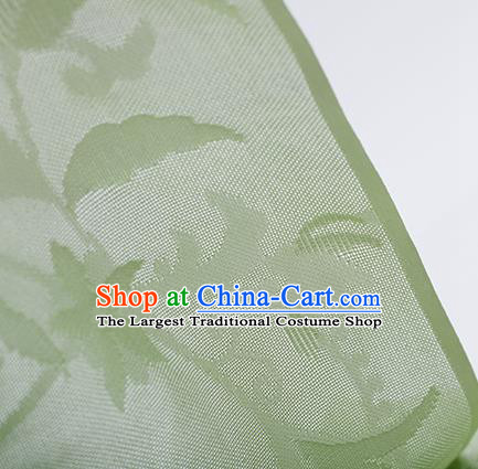 Traditional Chinese Classical Calyx Pattern Light Green Silk Fabric Ancient Hanfu Dress Silk Cloth