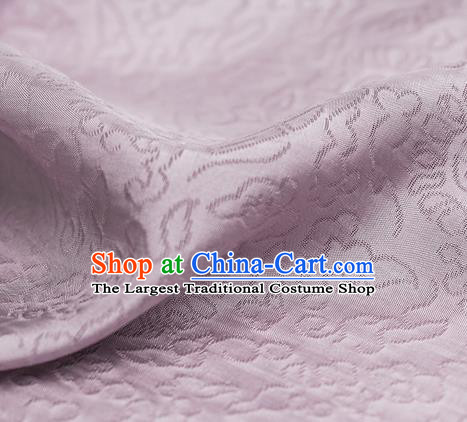 Traditional Chinese Classical Auspicious Pattern Design Light Purple Silk Fabric Ancient Hanfu Dress Silk Cloth
