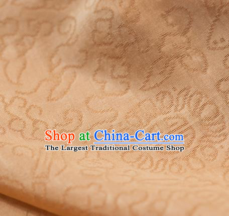 Traditional Chinese Classical Auspicious Pattern Design Orange Silk Fabric Ancient Hanfu Dress Silk Cloth