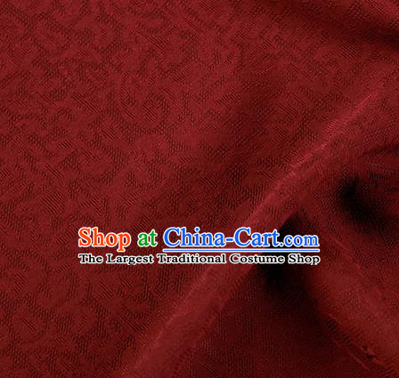 Traditional Chinese Classical Apricot Flowers Pattern Design Dark Red Silk Fabric Ancient Hanfu Dress Silk Cloth