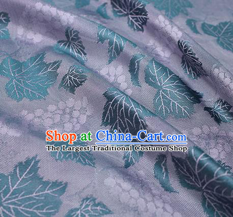 Traditional Chinese Classical Twine Grape Pattern Purple Silk Fabric Ancient Hanfu Dress Silk Cloth