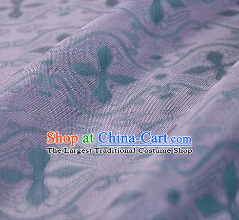 Traditional Chinese Classical Pattern Purple Silk Fabric Ancient Hanfu Dress Silk Cloth