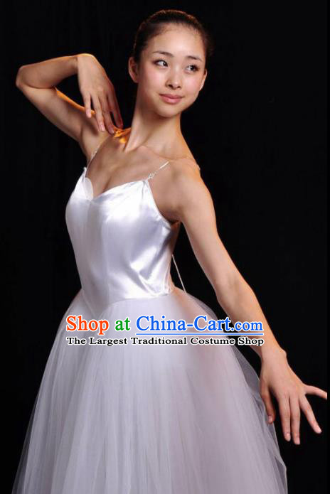Professional Modern Dance Costume Ballroom Dance Ballet Stage Show White Veil Dress for Women