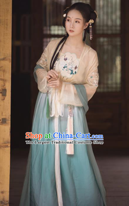 Chinese Song Dynasty Young Lady Hanfu Dress Traditional Ancient Maidservants Costumes for Women