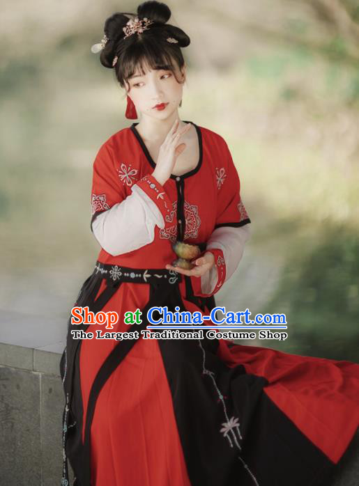 Chinese Tang Dynasty Court Maid Hanfu Dress Traditional Ancient Palace Maidservants Costumes for Women