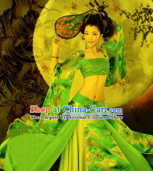 Chinese Traditional Dance Costumes Ancient Imperial Consort Green Dress for Women