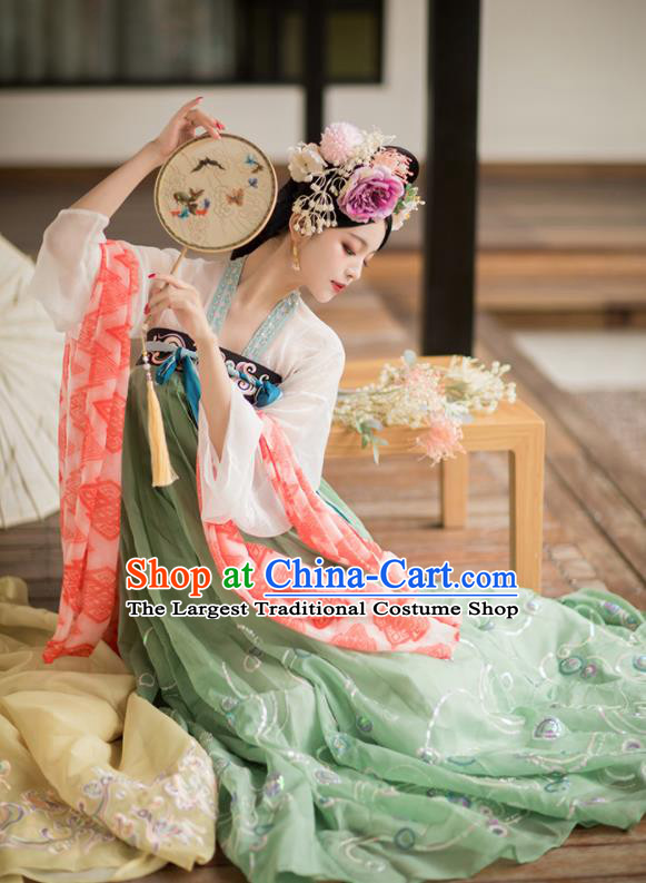 Chinese Tang Dynasty Imperial Consort Hanfu Dress Traditional Ancient Court Senior Concubine Costumes for Women