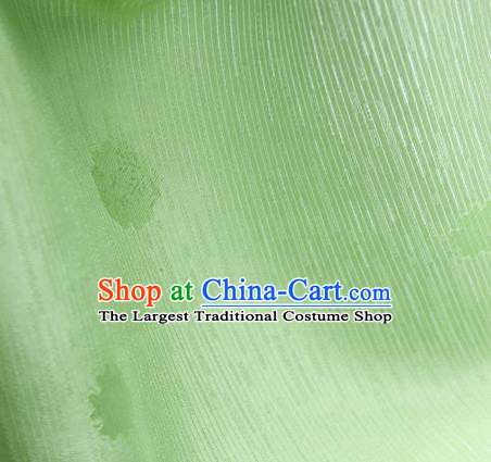 Traditional Chinese Classical Flowers Pattern Design Light Green Silk Fabric Ancient Hanfu Dress Silk Cloth