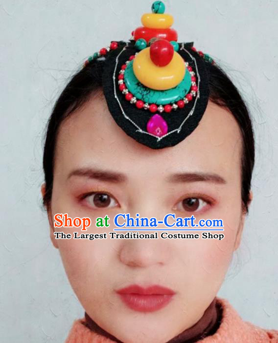 Chinese Traditional Zang Ethnic Hair Clasp Hair Accessories Tibetan Nationality Headwear for Women