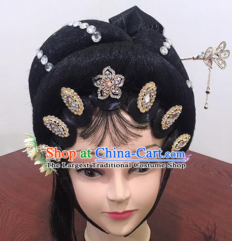 Chinese Beijing Opera Rich Countess Headgear Traditional Peking Opera Wig Sheath and Hair Accessories for Women