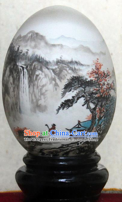 Chinese Wonder Hand Painted Landscape Colorful Egg