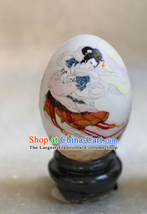 Chinese Wonder Hand Painted Moon Goddess Colorful Egg