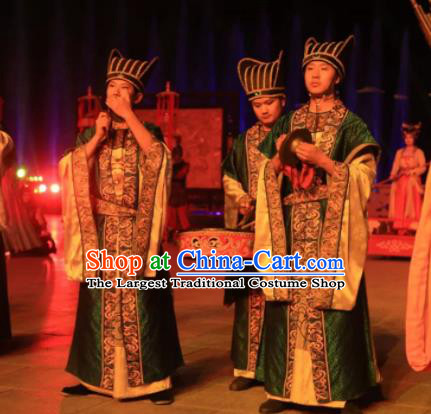 Chinese The Dream of Tang Dynasty Palace Eunuch Stage Performance Dance Costume for Men